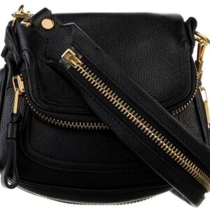 Tom Ford Jennifer Leather Crossbody Bag in Black